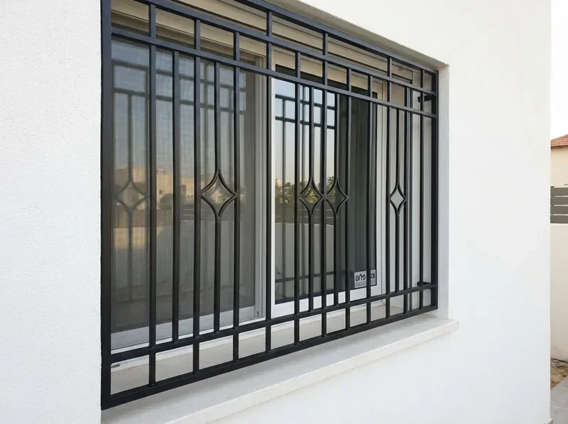 סורגי מתכת לאחר צביעה מקצועית בהתזה